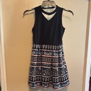 Knitworks Black and Patterned Kids Dress